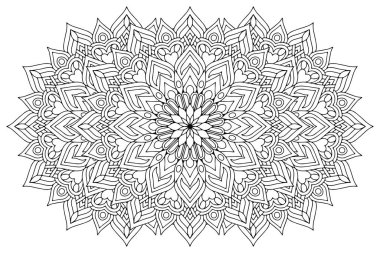 Mandala ile süslenmiş güzel bir kart. Vektör içinde yapılan geometrik daire ögesi