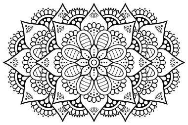 Mandala ile süslenmiş güzel bir kart. Vektör içinde yapılan geometrik daire ögesi