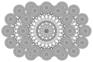 Mandala ile süslenmiş güzel bir kart. Vektör içinde yapılan geometrik daire ögesi