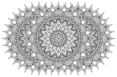 Mandala ile süslenmiş güzel bir kart. Vektör içinde yapılan geometrik daire ögesi