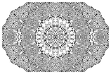 Mandala ile süslenmiş güzel bir kart. Vektör içinde yapılan geometrik daire ögesi