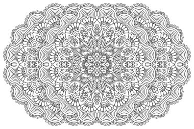 Mandala ile süslenmiş güzel bir kart. Vektör içinde yapılan geometrik daire ögesi