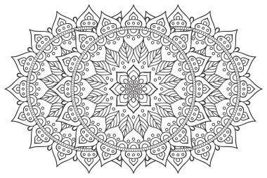 Mandala ile süslenmiş güzel bir kart. Vektör içinde yapılan geometrik daire ögesi