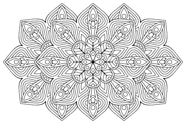 Adorno Hermosa Tarjeta Con Mandala Elemento Geométrico Del Círculo Hecho — Vector de stock