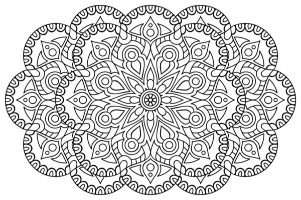 Enfeite Belo Cartão Com Mandala Elemento Círculo Geométrico Feito Vetor — Vetor de Stock