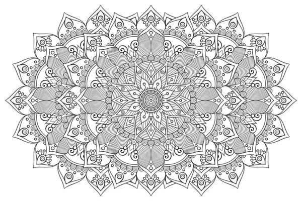 Ornamen Kartu Yang Indah Dengan Mandala Elemen Lingkaran Geometris Dibuat - Stok Vektor