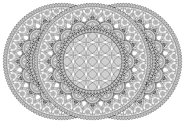Adorno Hermosa Tarjeta Con Mandala Elemento Geométrico Del Círculo Hecho — Archivo Imágenes Vectoriales