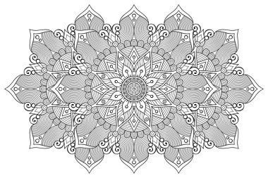 Mandala ile süslenmiş güzel bir kart. Vektör içinde yapılan geometrik daire ögesi