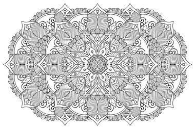 Mandala ile süslenmiş güzel bir kart. Vektör içinde yapılan geometrik daire ögesi