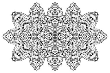 Mandala ile süslenmiş güzel bir kart. Vektör içinde yapılan geometrik daire ögesi