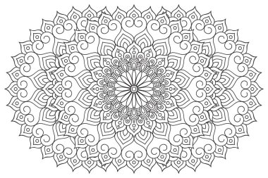 Mandala ile süslenmiş güzel bir kart. Vektör içinde yapılan geometrik daire ögesi