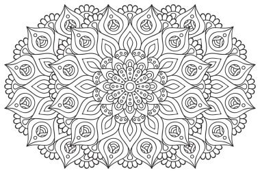 Mandala ile süslenmiş güzel bir kart. Vektör içinde yapılan geometrik daire ögesi