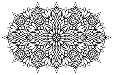 Mandala ile süslenmiş güzel bir kart. Vektör içinde yapılan geometrik daire ögesi