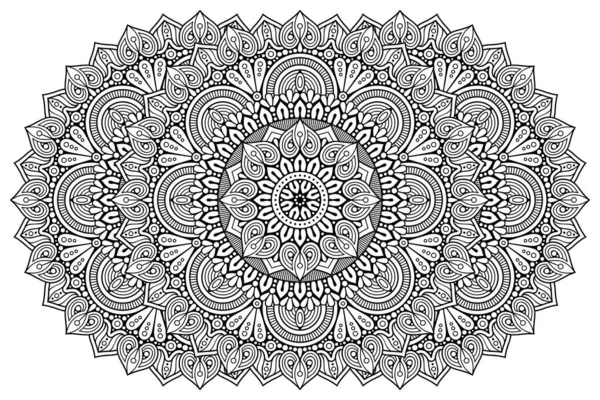 Ornamen Kartu Yang Indah Dengan Mandala Elemen Lingkaran Geometris Dibuat - Stok Vektor