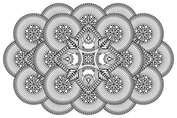 Adorno Hermosa Tarjeta Con Mandala Elemento Geométrico Del Círculo Hecho — Archivo Imágenes Vectoriales