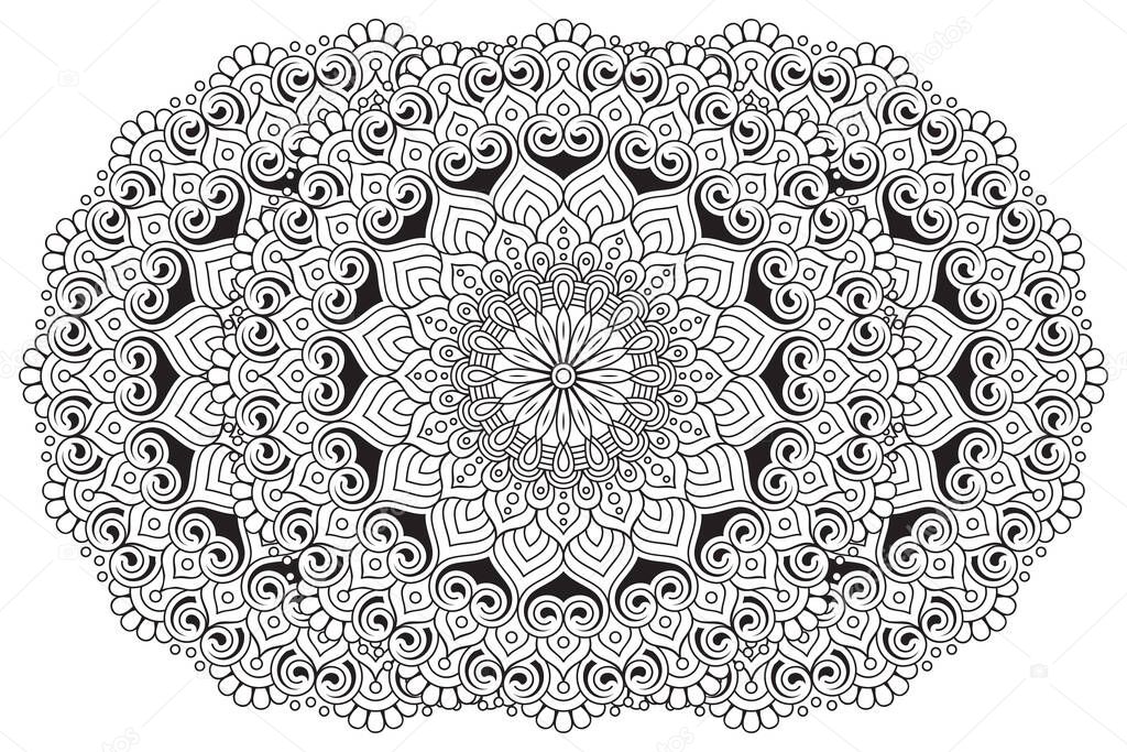 Ornament beautiful card with mandala. Geometric circle element made in vector