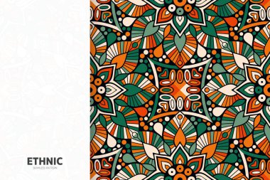 Kusursuz kabile dokusu geometrik tasarım el çizimi