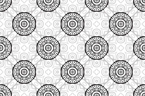 Seamless Pattern Vintage Decorative Elements Hand Drawn Background — Stock Vector