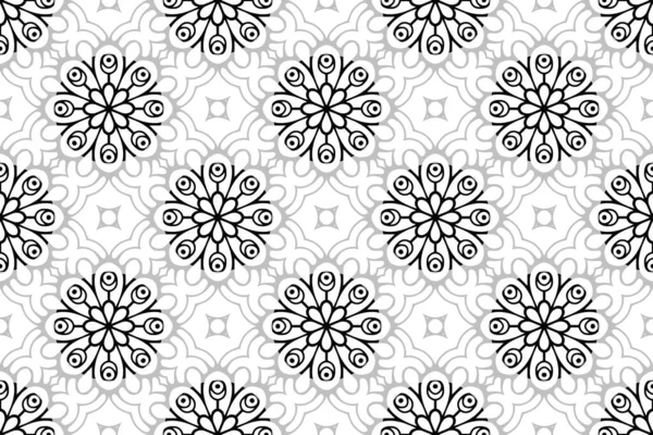 Seamless Pattern Vintage Decorative Elements Hand Drawn Background — Stock Vector