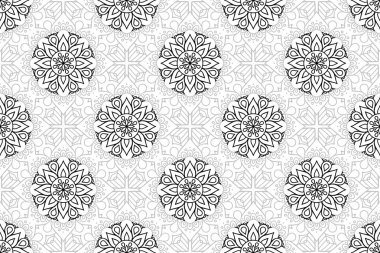 Kusursuz desen. Klasik dekoratif elementler. El çizimi arkaplan