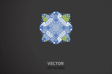 Mandala ile süslenmiş güzel bir kart. Vektör içinde yapılan geometrik daire ögesi