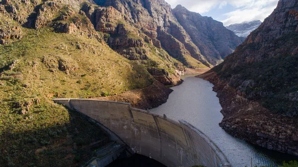 Vue Aérienne Sur Barrage Sanddrift Dans Vallée Rivière Hex Cap — Photo