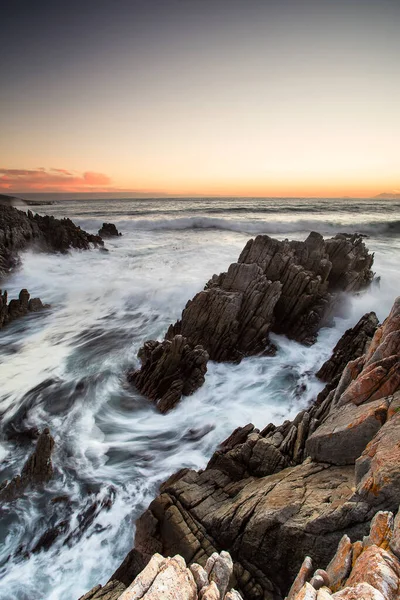 Bouřlivé Moře Pobřeží Gansbaai Jižní Africe — Stock fotografie