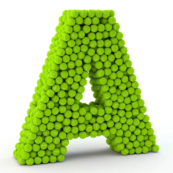 Letter A tennis balls — Stock Photo, Image