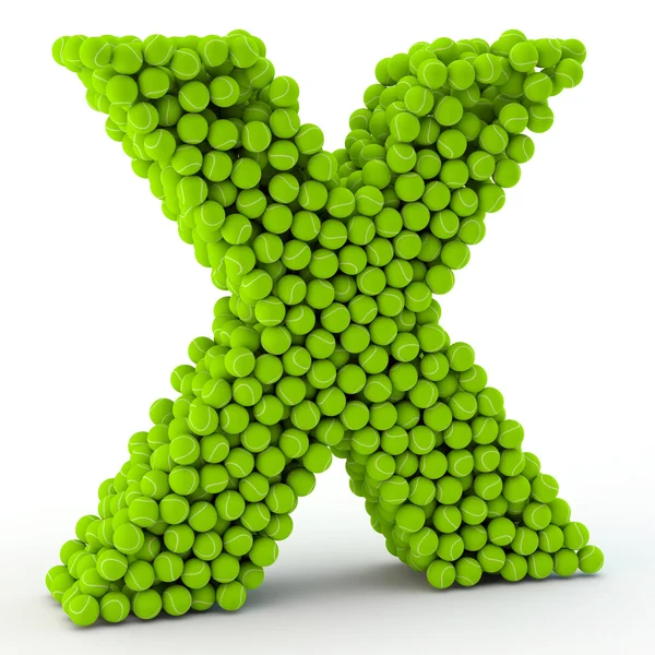 Letter X tennis balls — Stock Photo, Image