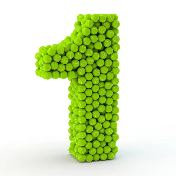 Number 1 tennis balls — Stock Photo, Image