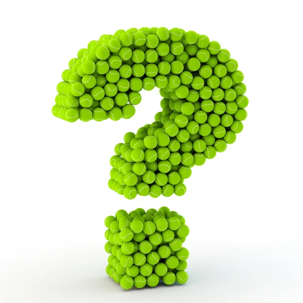 Question mark tennis balls — Stock Photo, Image