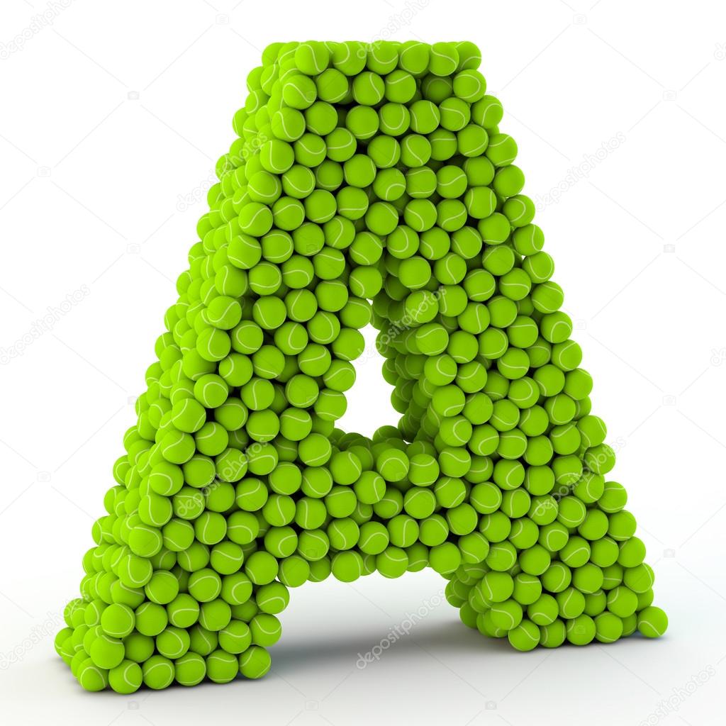 Letter A tennis balls — Stock Photo © Pedjami #74017661