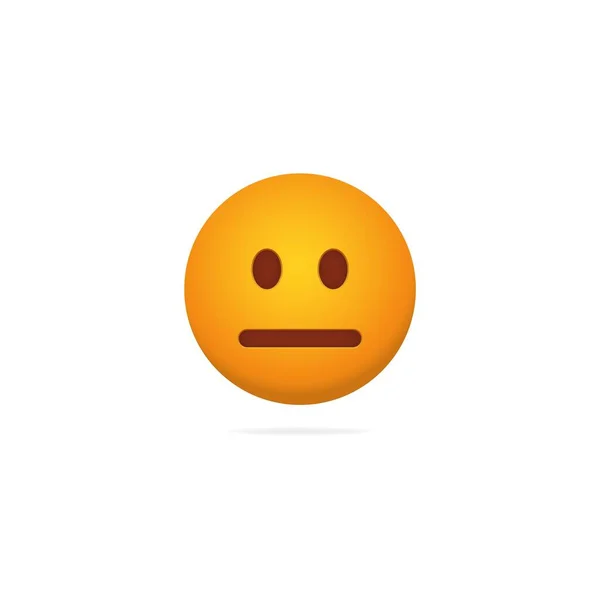 Pokerowa twarz Emoji. Disnamiętny wyraz żółtego charakteru z neutralnym nastrojem bez ekspresji społecznej obojętności. — Wektor stockowy