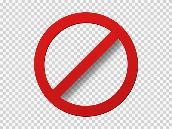 Banned icon template. Red circle with crossed out stripe symbol of prohibition travel. — Stock Vector