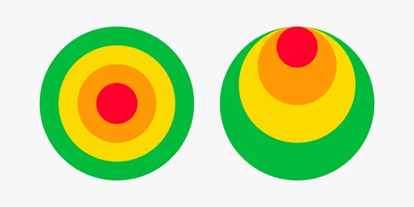 Diagram lingkaran Bagan Pie dengan transisi warna dari data informasi infografis merah ke hijau dan statistik. - Stok Vektor