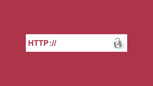Δεν είναι ασφαλές https. Επικίνδυνο πρωτόκολλο σύνδεσης με πιστοποιητικό web κόκκινα γράμματα σε λευκό πίνακα. — Διανυσματικό Αρχείο