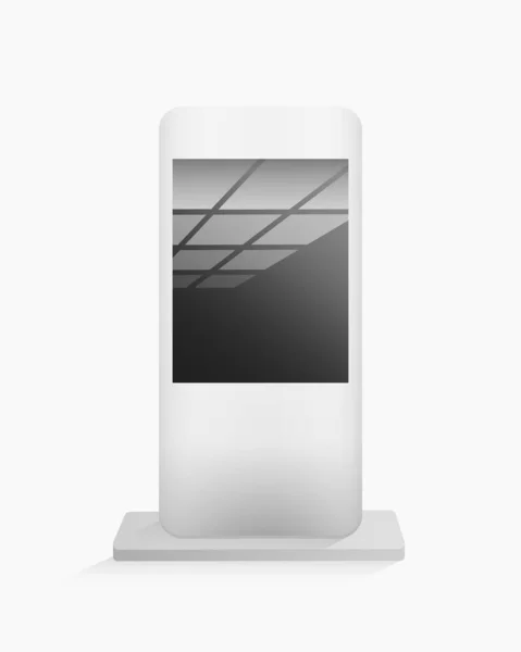 Gadget mobile à la barre. Appareil numérique blanc avec écran LCD sombre et reflets. — Image vectorielle