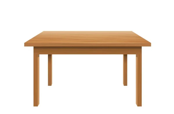 Schreibtische aus Holz. Braune Tischplatte mit stylischer Kunststoffoberfläche und trendigen Büroklassikern. — Stockvektor