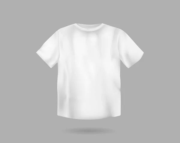 Modelo de mockup de tshirt branca. Unisex camisa de manga curta elegante —  Vetores de Stock