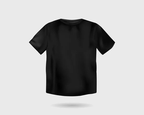 Plantilla camiseta negra. Moda unisex camisa de manga corta deportes y casual — Archivo Imágenes Vectoriales