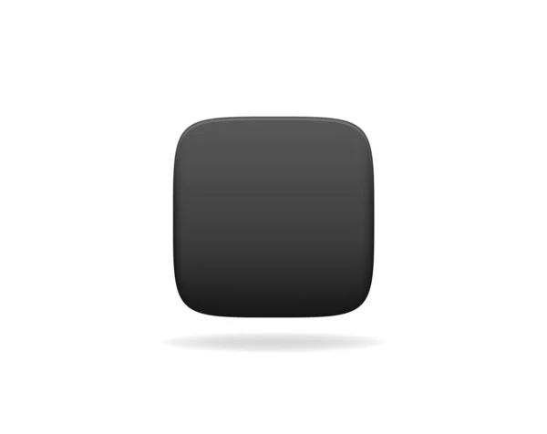 Schwarze quadratische Tasten mobile App Vorlage — Stockvektor