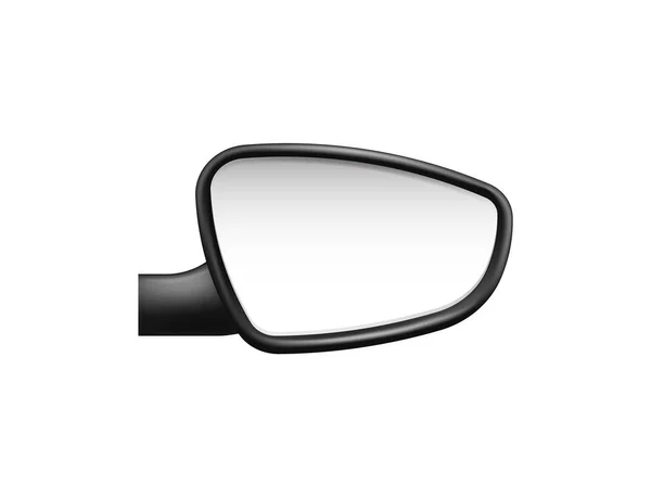 Šablona se zrcátky na straně auta. Prázdná zrcadlová položka s černým rámečkem pro zobrazení silnice. — Stockový vektor