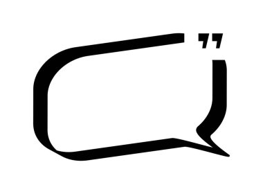 Siyah ve beyaz tırnak işaretli basit bir konuşma balonu.