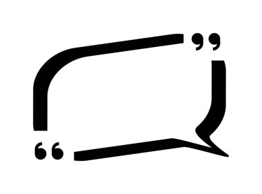 Beyaz arkaplanda tırnak işaretleri olan boş konuşma balonu.