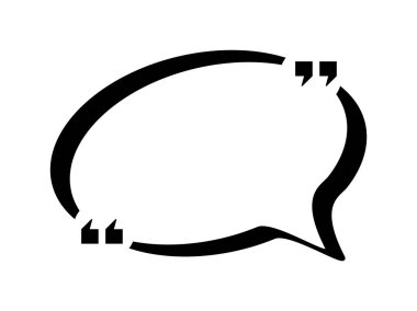 Beyaz arkaplanda tırnak işaretleri olan boş konuşma balonu.