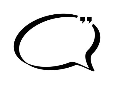 İletiler ve alıntılar için tırnak işaretli boş konuşma balonu.