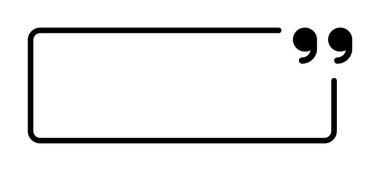 Metin vurgulama için boş çerçevedeki tırnak işaretleri.