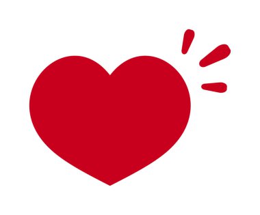 Işıldayan çizgileri olan basit kırmızı kalp..