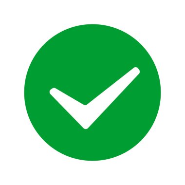 Şeffaf arkaplanda beyaz işaret simgesine sahip yeşil daire.