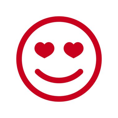 Beyaz arka planda kalbi olan kırmızı gülen yüz..